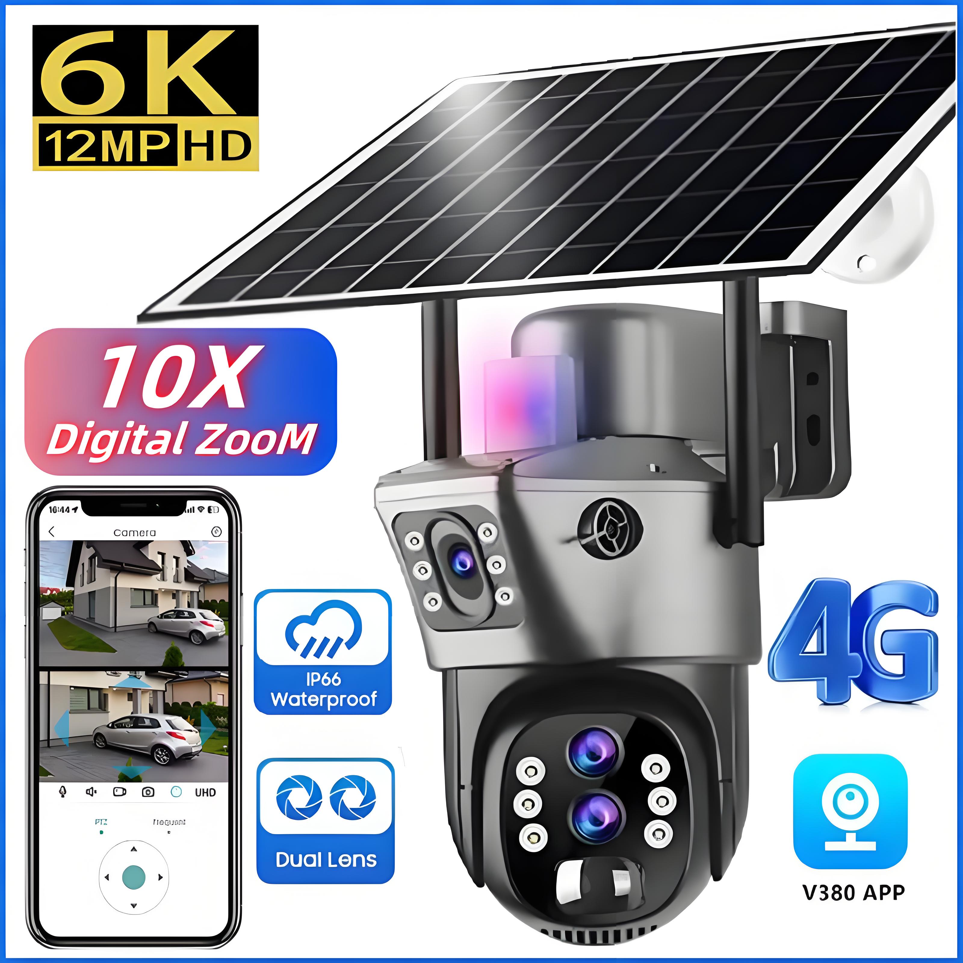 Outdoor Sport Camera - 10x Zoom 4G SIM Solar Camera