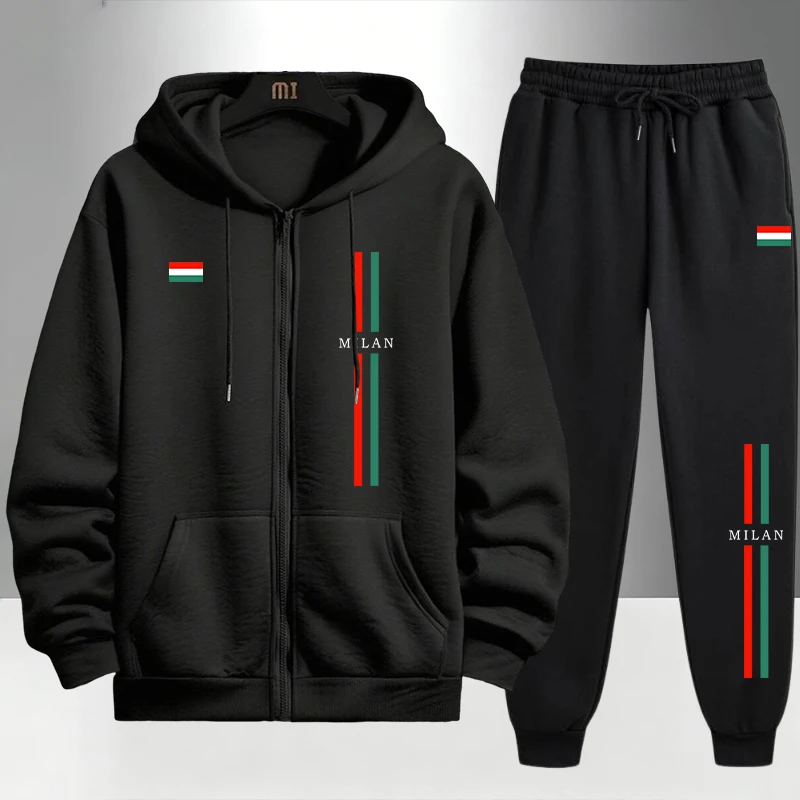 Outdoor Sports Outfit - 2026 Italy Printed Men's Set Zipper