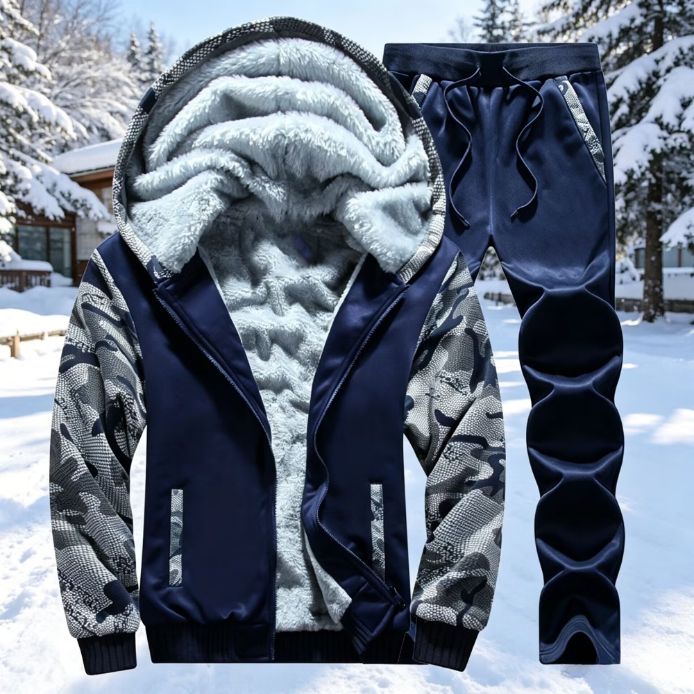 Men's Tracksuit Fleece Hooded  - Outdoor Sports Outfit ulasan dan harga