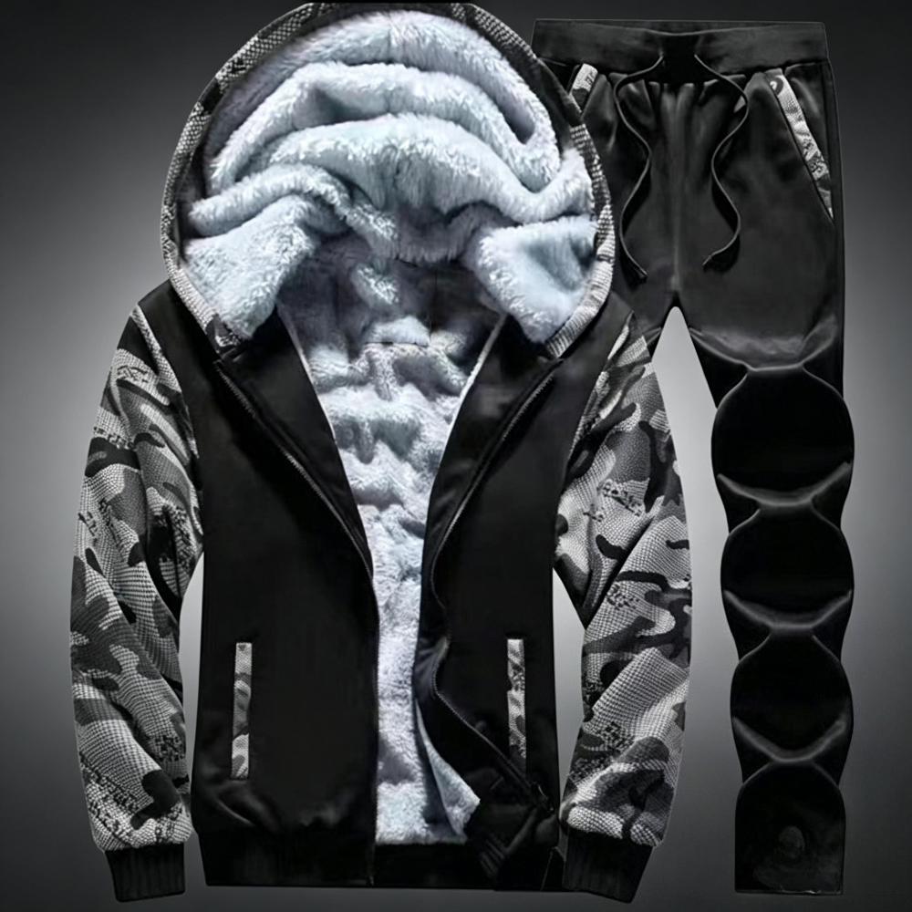 Men's Tracksuit Fleece Hooded  - Outdoor Sports Outfit ulasan dan harga