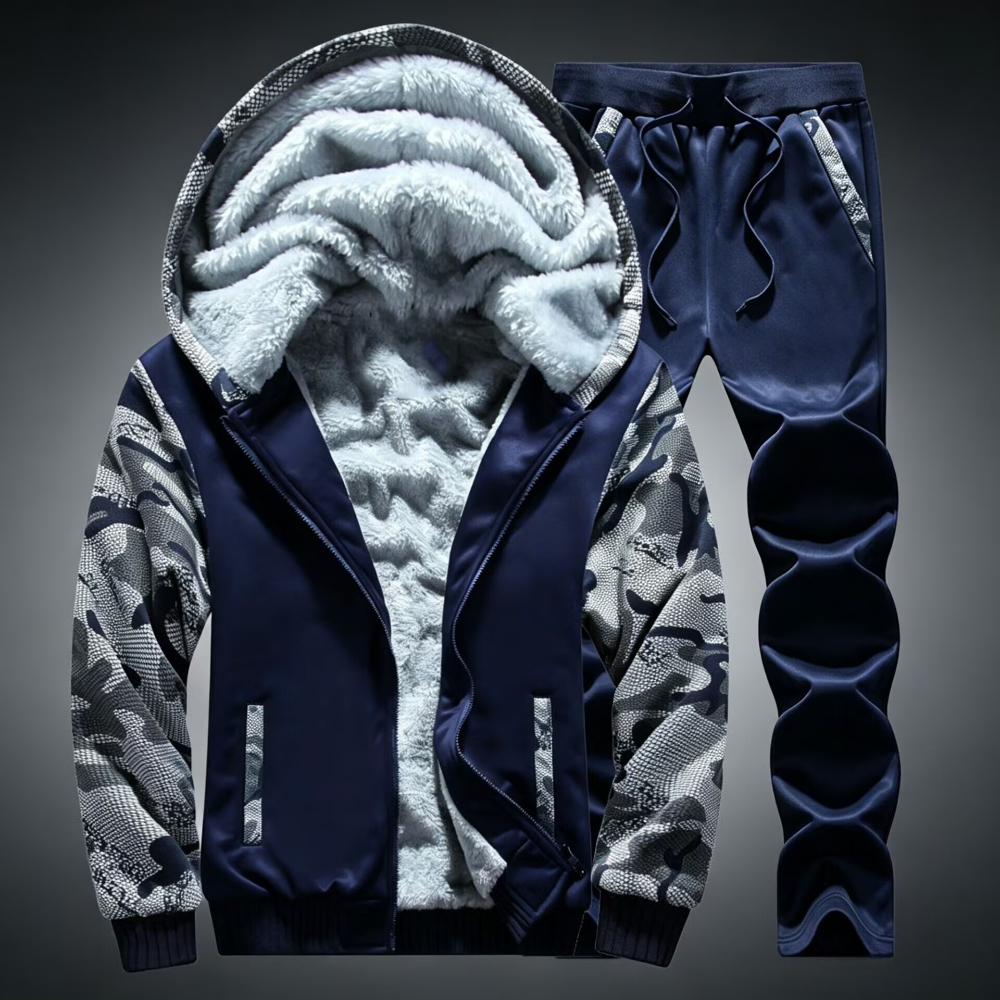Men's Tracksuit Fleece Hooded  - Outdoor Sports Outfit ulasan dan harga