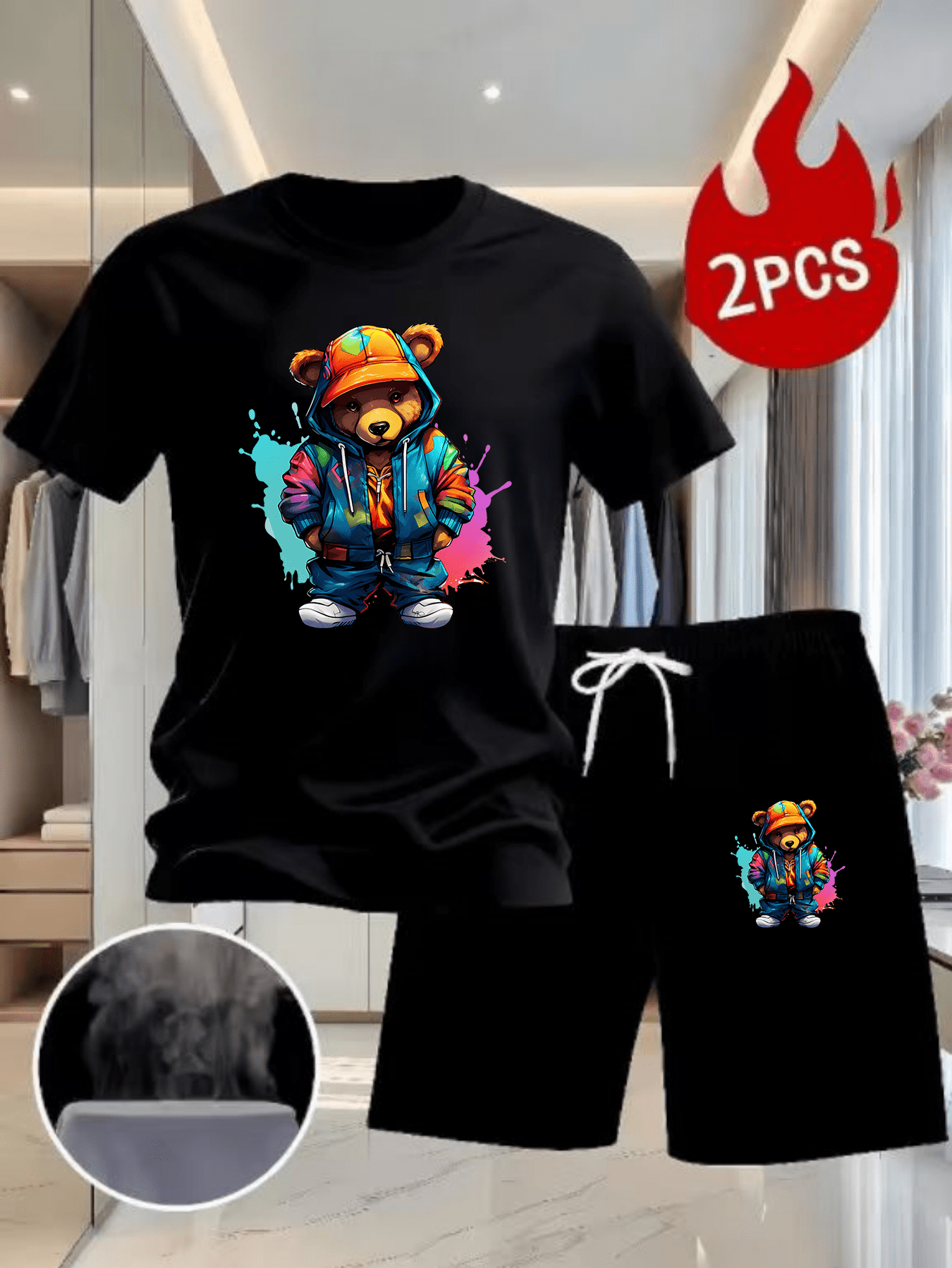Men Summer 2Pcs High Street Tr - Outdoor Sports Outfit ulasan dan harga