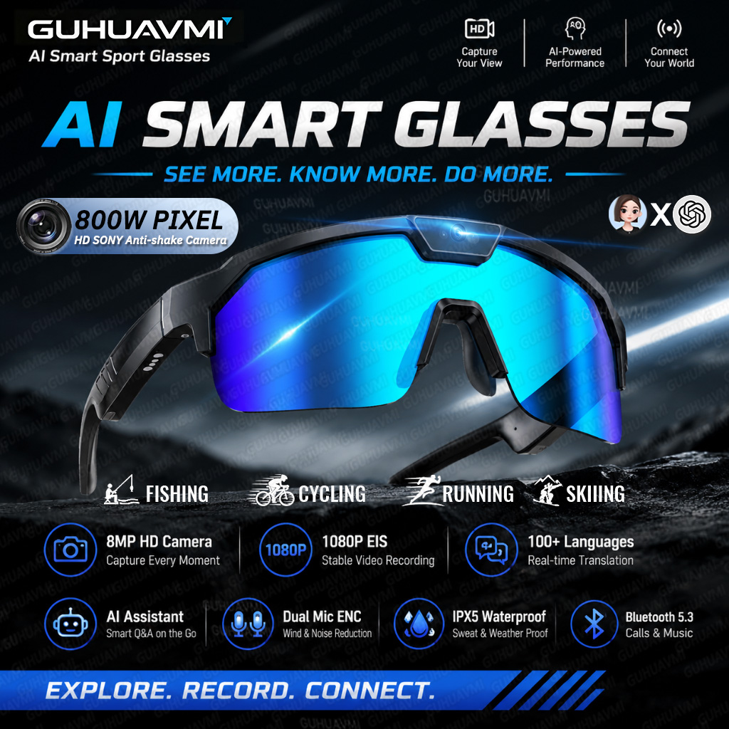 New AI Smart Glasses For Outdo - Outdoor Sport Camera ulasan dan harga