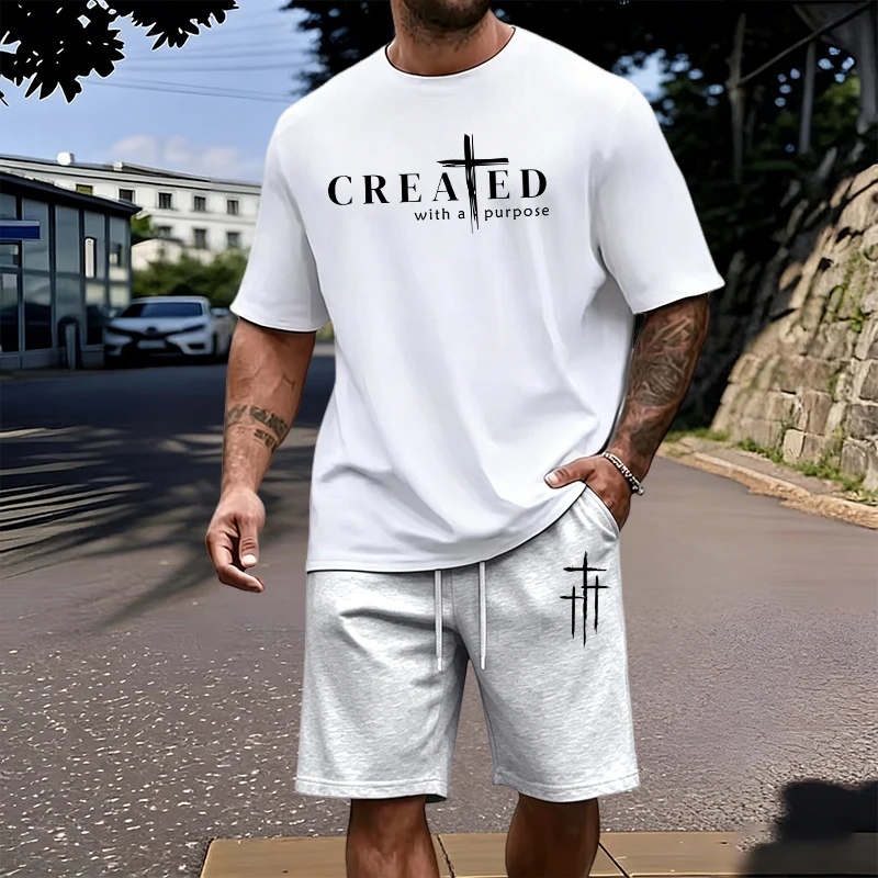 Men's Set 100% Cotton T-shirt  - Outdoor Sports Outfit ulasan dan harga